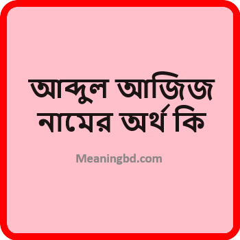 আব্দুল আজিজ নামের অর্থ কি
